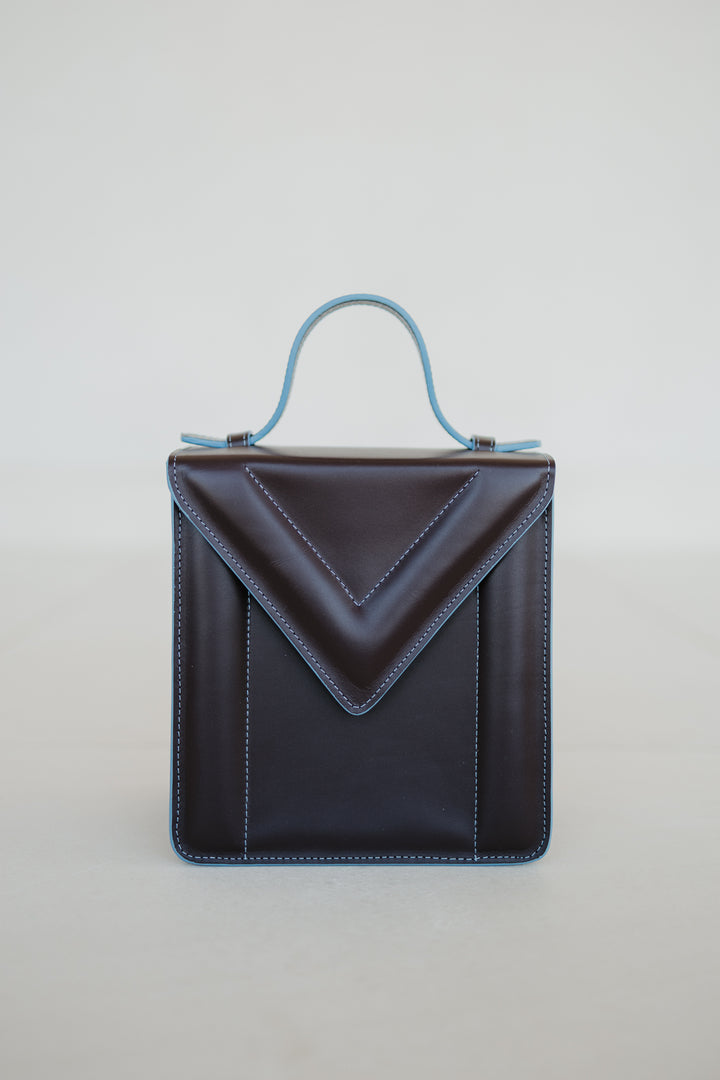 Boxbag | Stitched Burgundy / Bleu Ciel