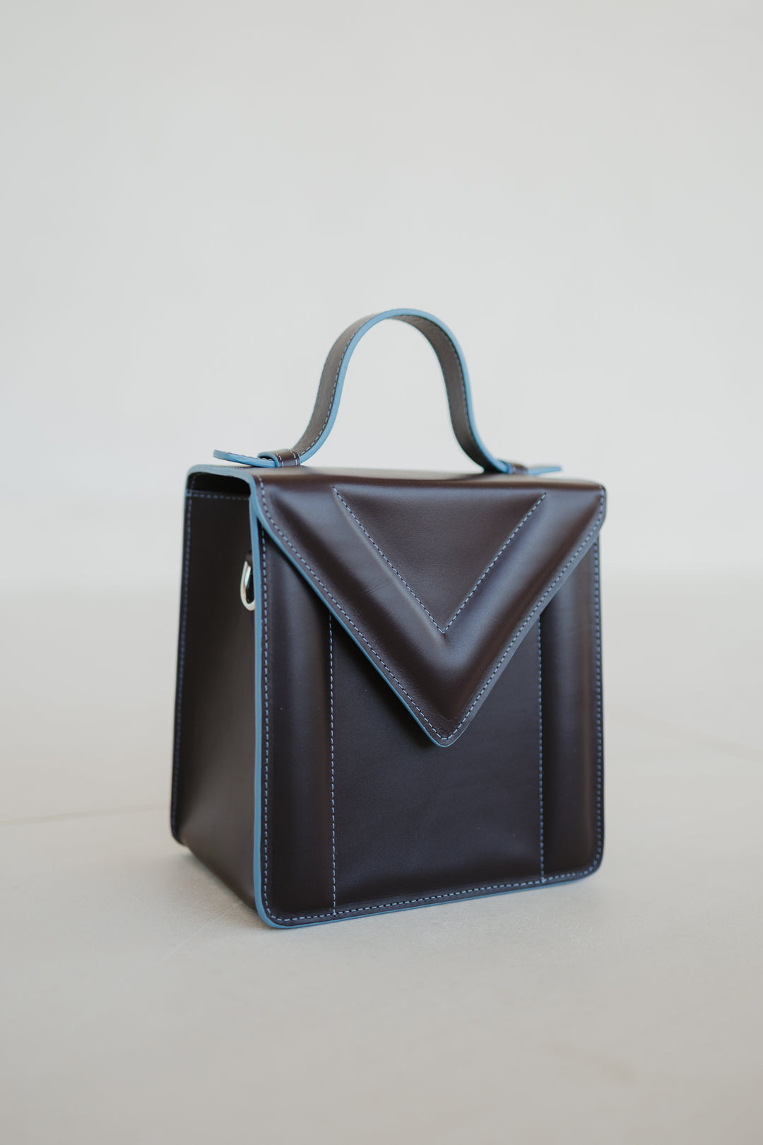 Boxbag | Stitched Burgundy / Bleu Ciel