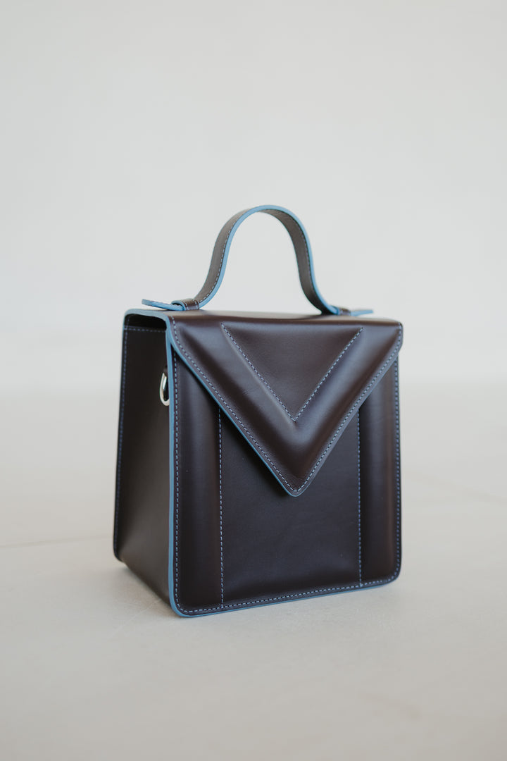 Boxbag | Stitched Burgundy / Bleu Ciel
