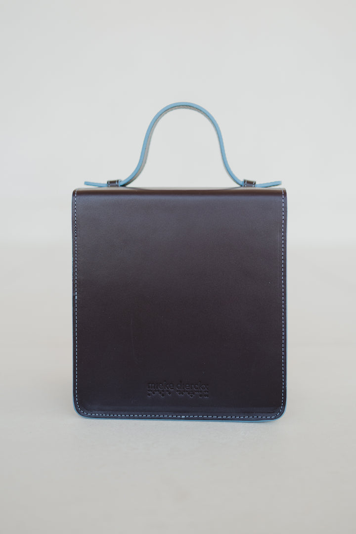 Boxbag | Stitched Burgundy / Bleu Ciel