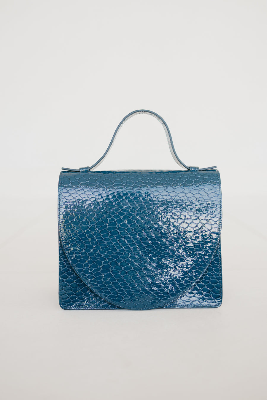 Mini Briefcase | Petrol Nacre Snake