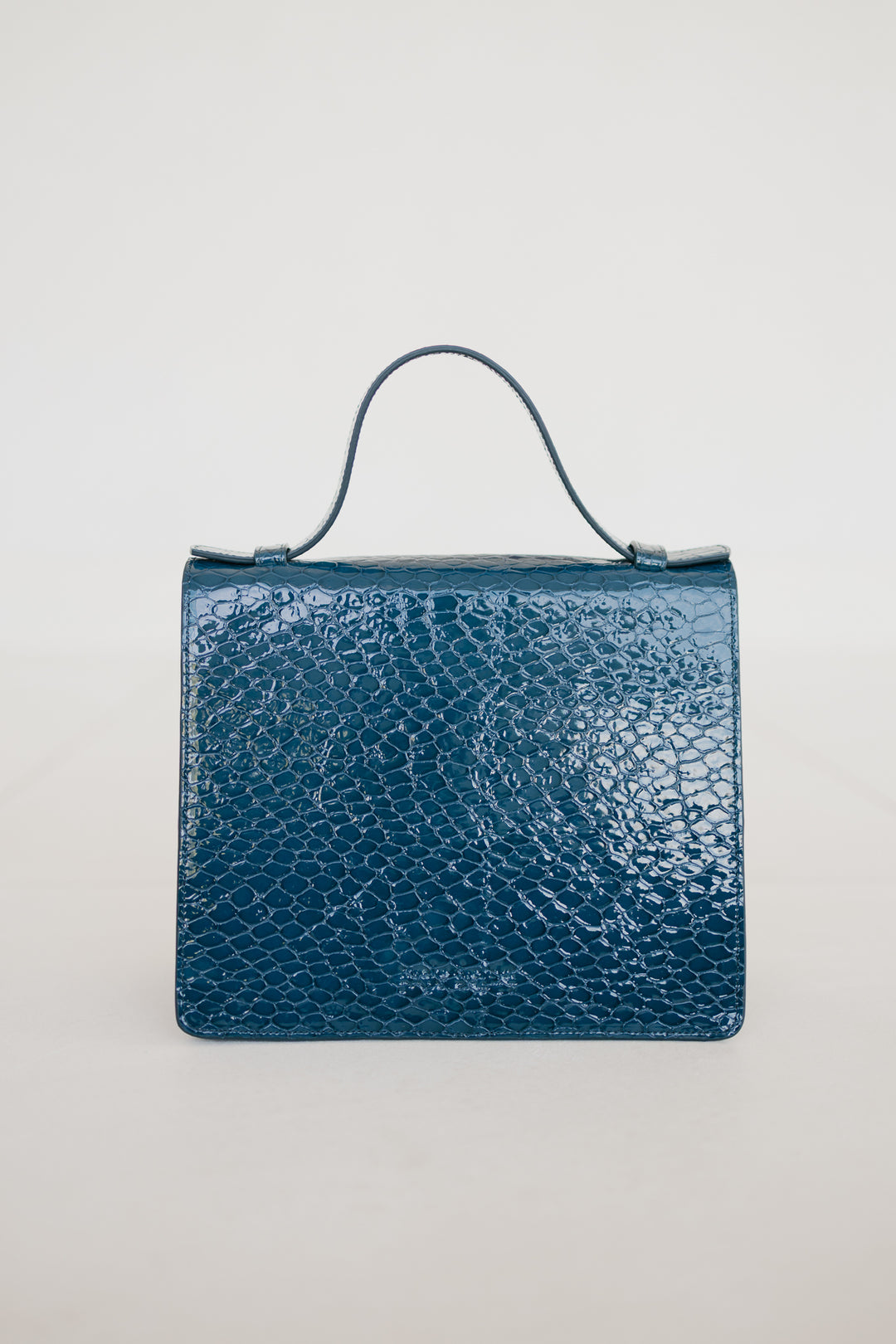 Mini Briefcase | Petrol Nacre Snake