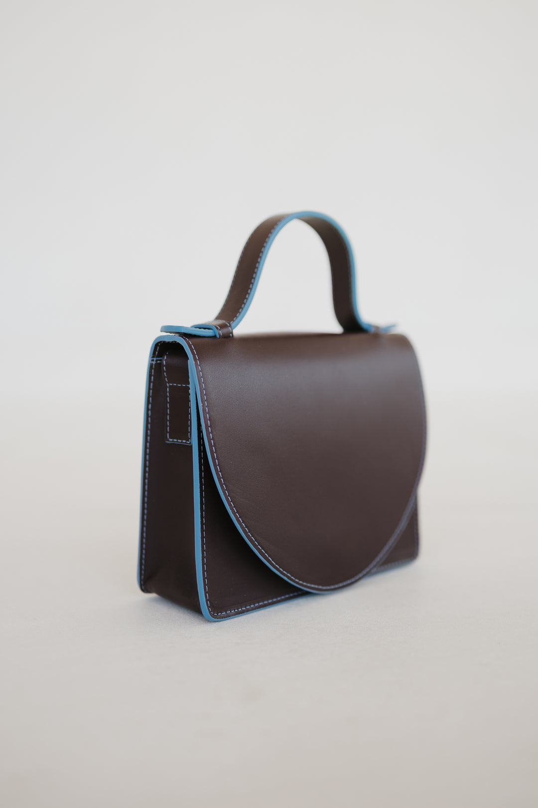 Micro Briefcase | Stitched Burgundy / Bleu Ciel