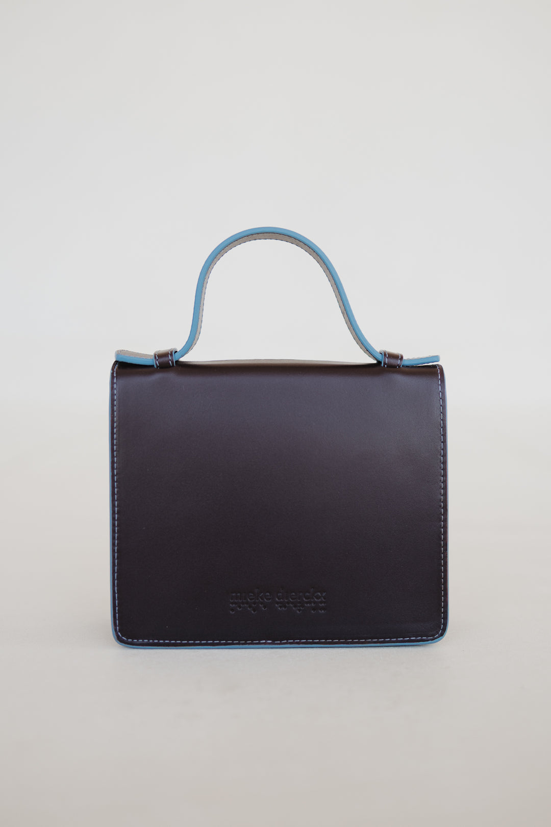 Micro Briefcase | Stitched Burgundy / Bleu Ciel