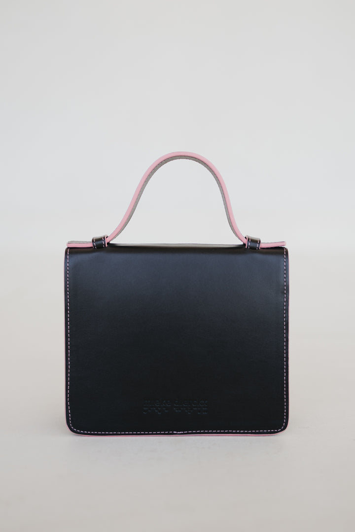 Micro Briefcase | Stitched Ebony / Bubblegum