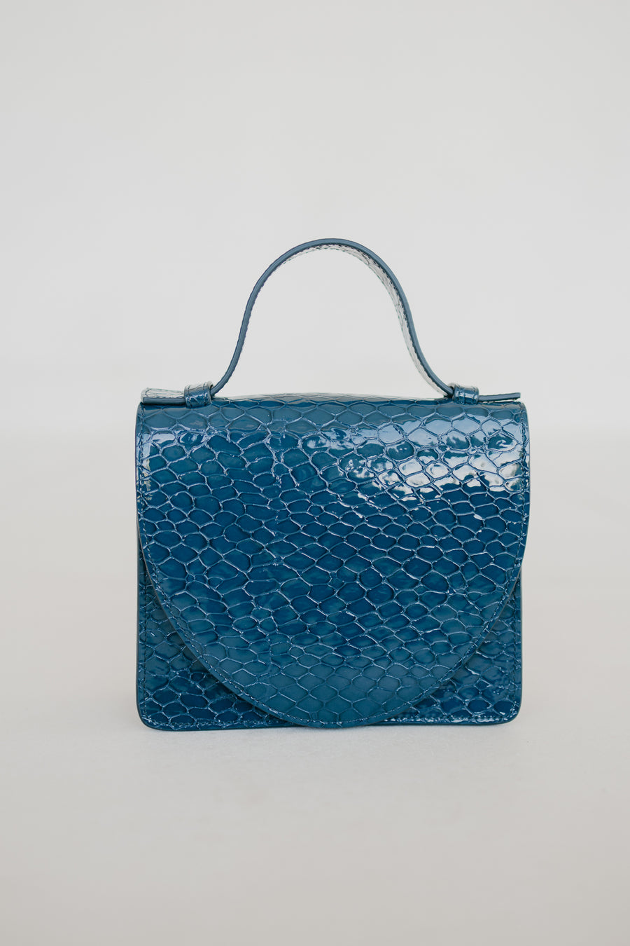 Micro Briefcase | Petrol Nacre Snake
