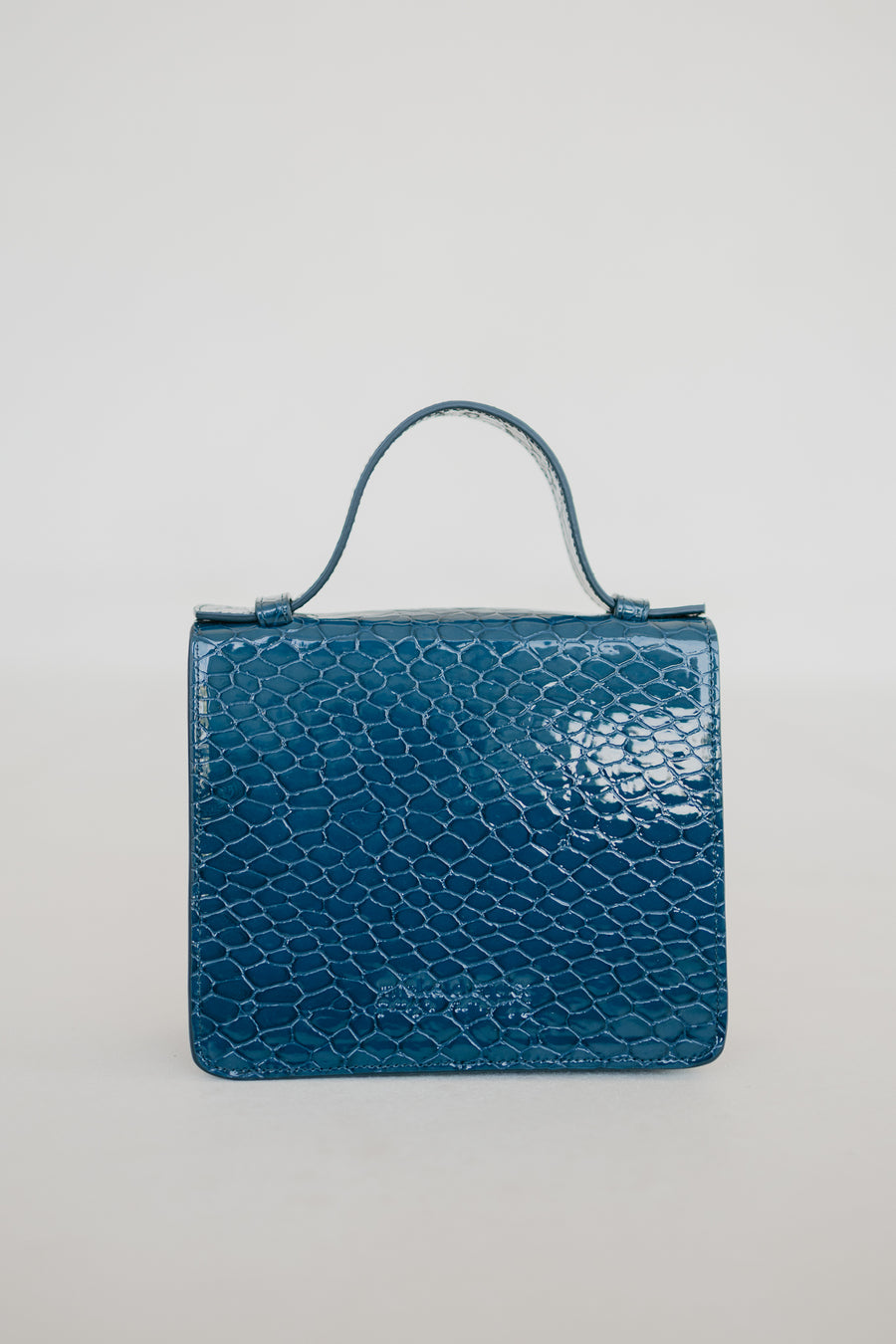 Micro Briefcase | Petrol Nacre Snake