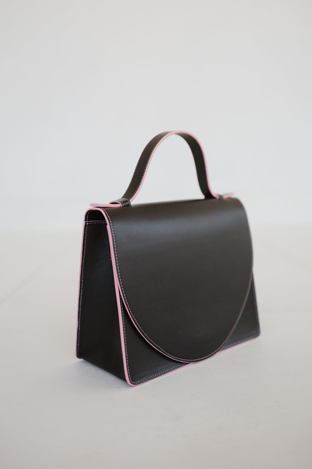 Mini Briefcase | Stitched Ebony / Bubblegum