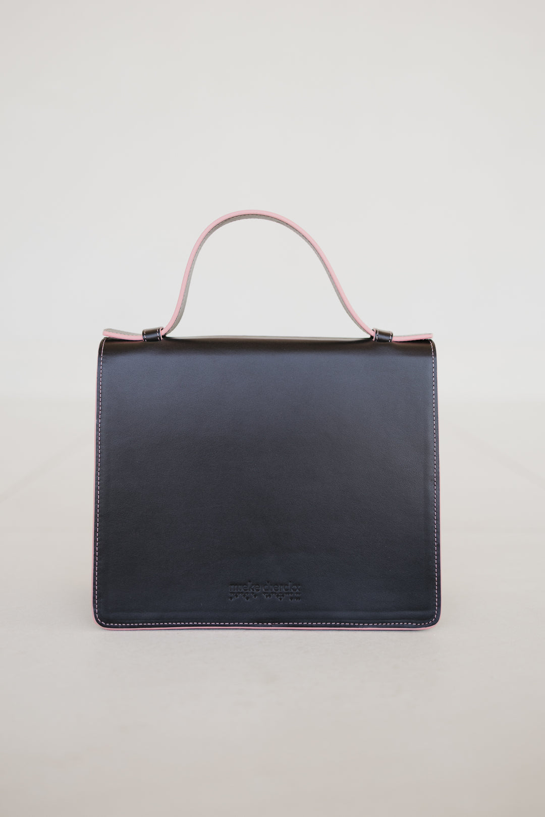 Mini Briefcase | Stitched Ebony / Bubblegum