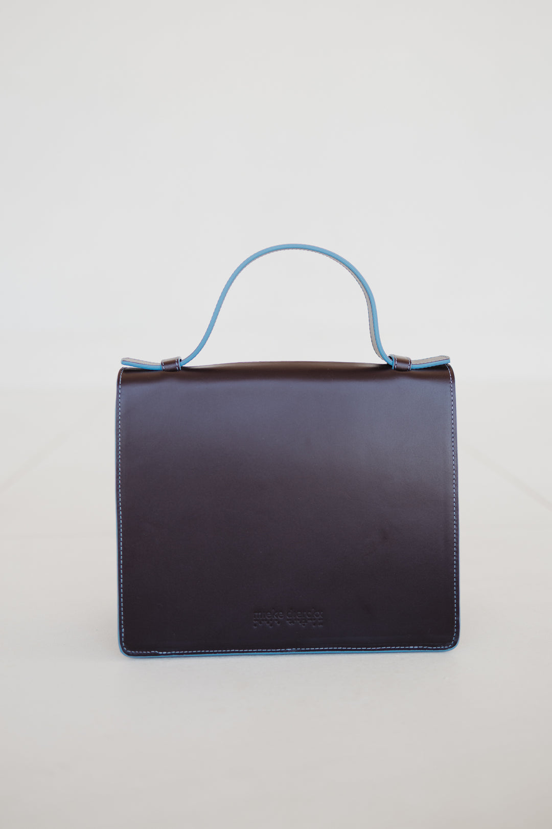 Mini Briefcase | Stitched Burgundy / Bleu Ciel
