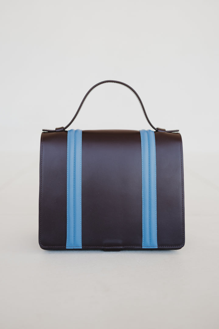 Mini Briefcase Doublé | Burgundy / Bleu Ciel