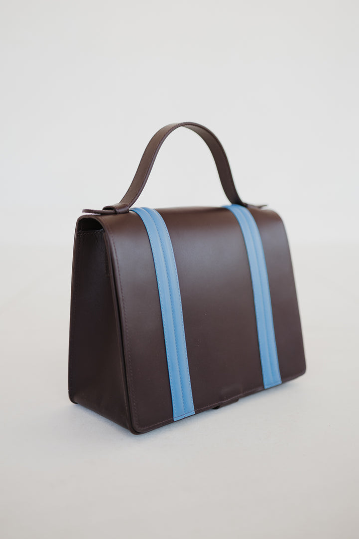 Mini Briefcase Doublé | Burgundy / Bleu Ciel