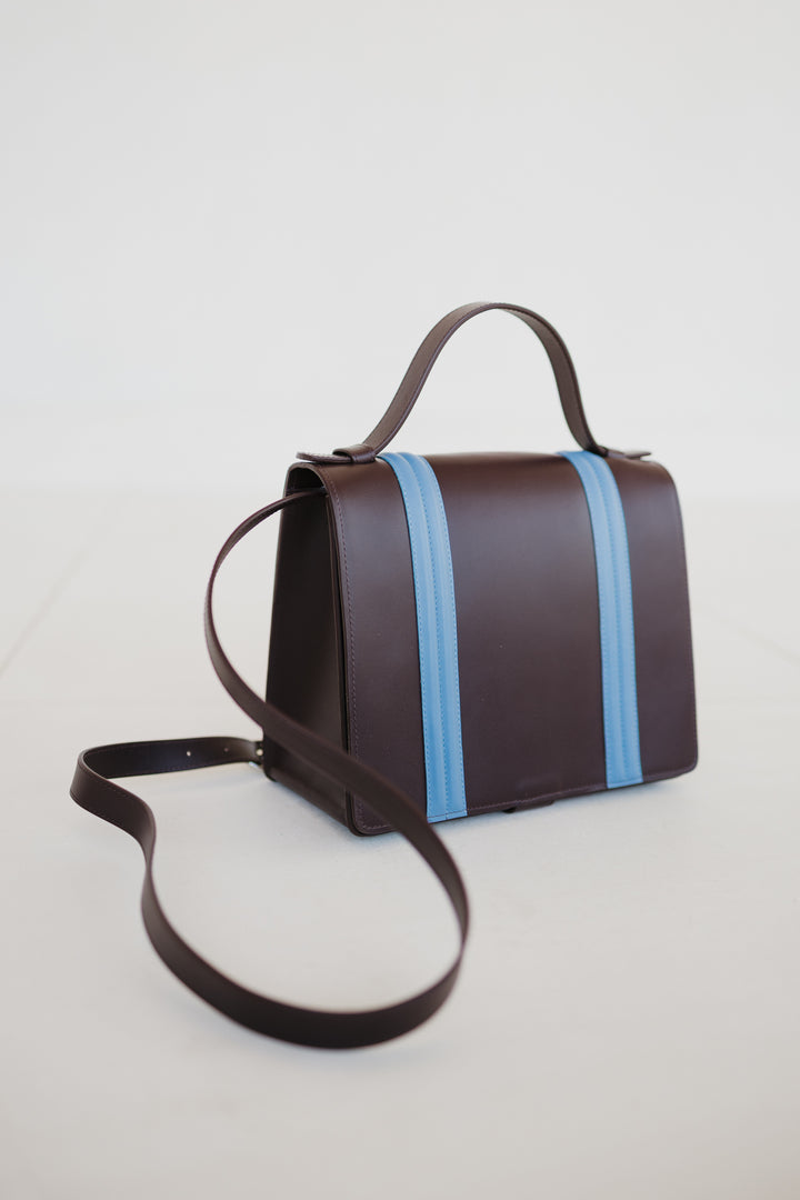 Mini Briefcase Doublé | Burgundy / Bleu Ciel