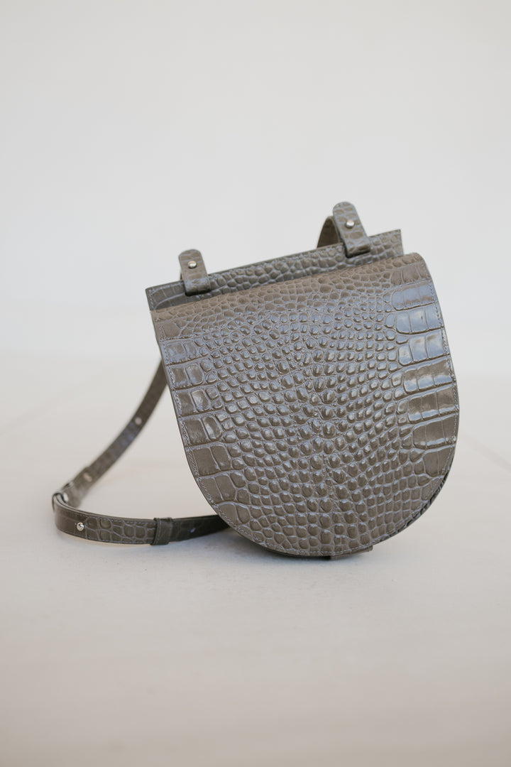 Single Saddle | New Taupe Croco