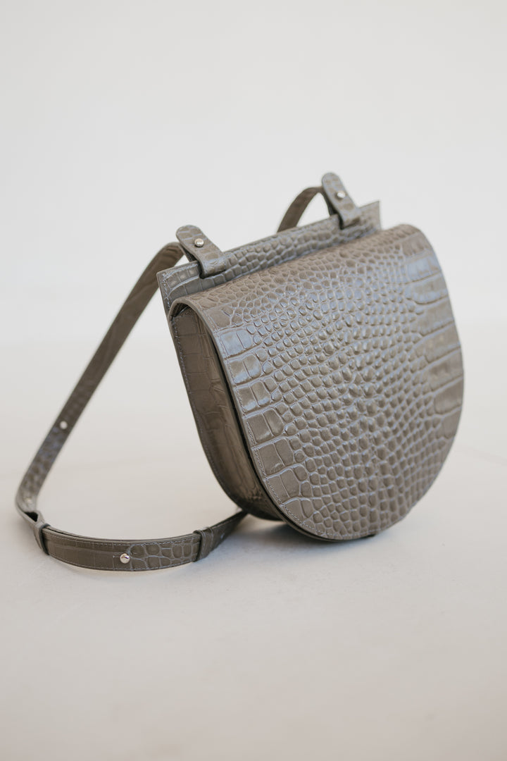Single Saddle | New Taupe Croco
