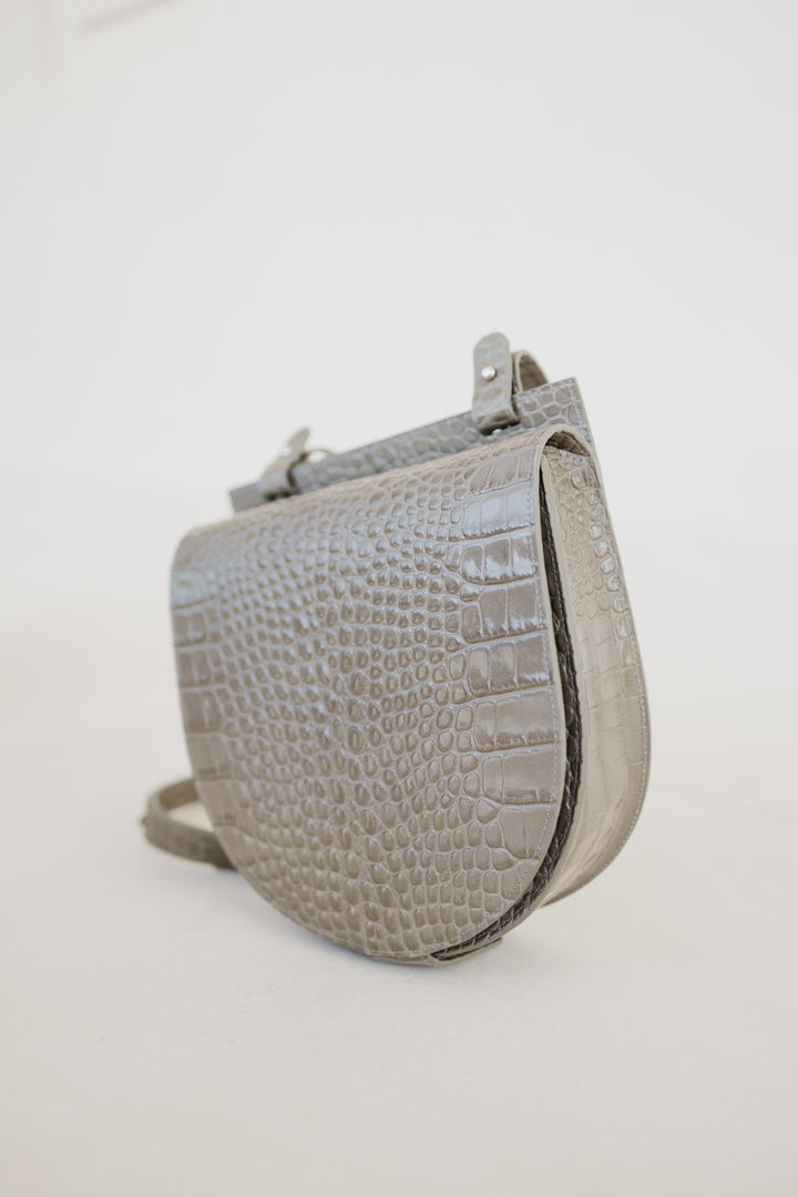 Single Saddle | New Taupe Croco