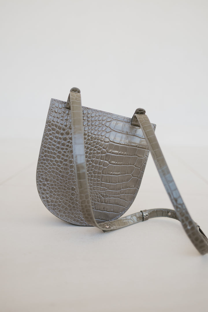 Single Saddle | New Taupe Croco