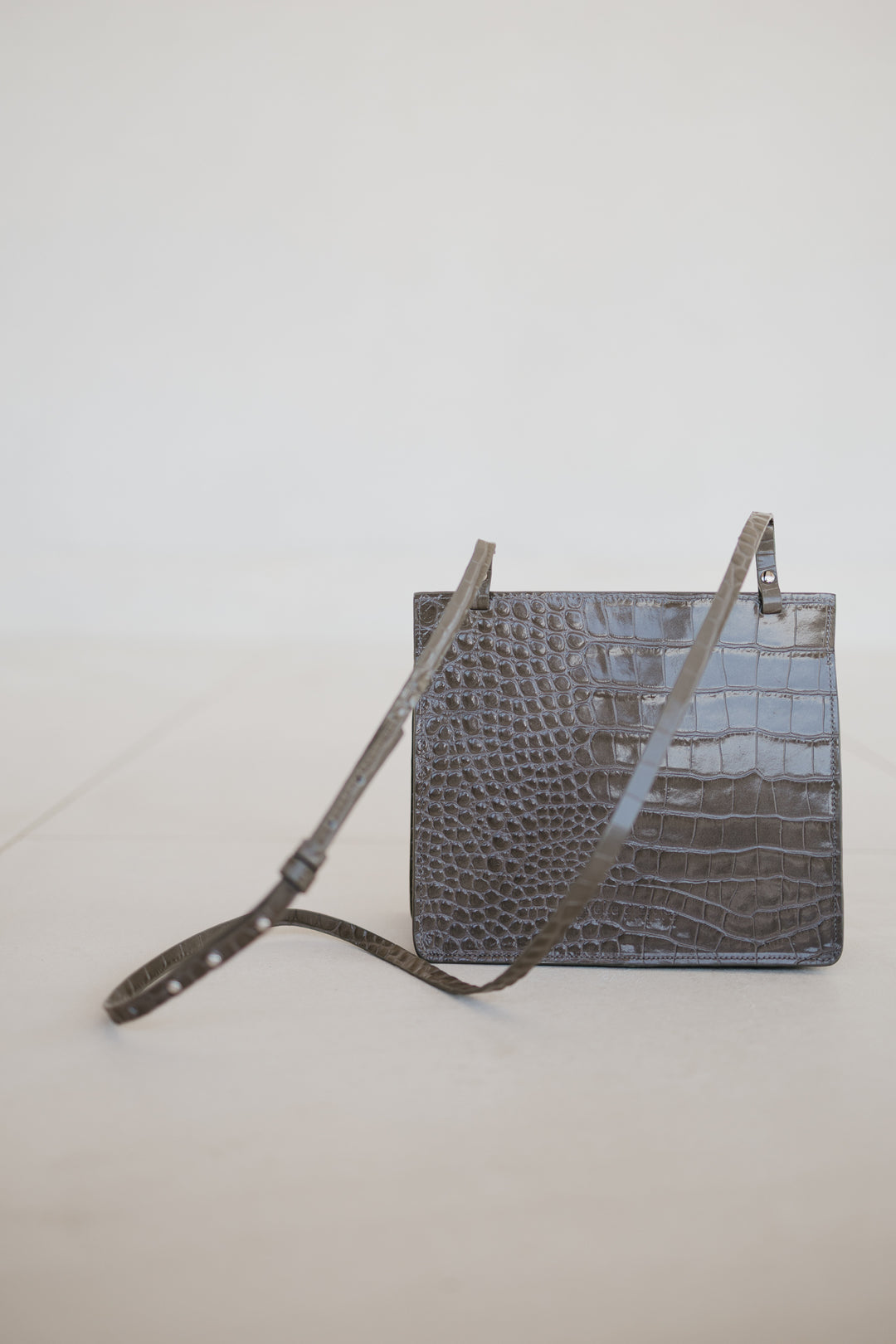 Double Pouch | New Taupe Croco