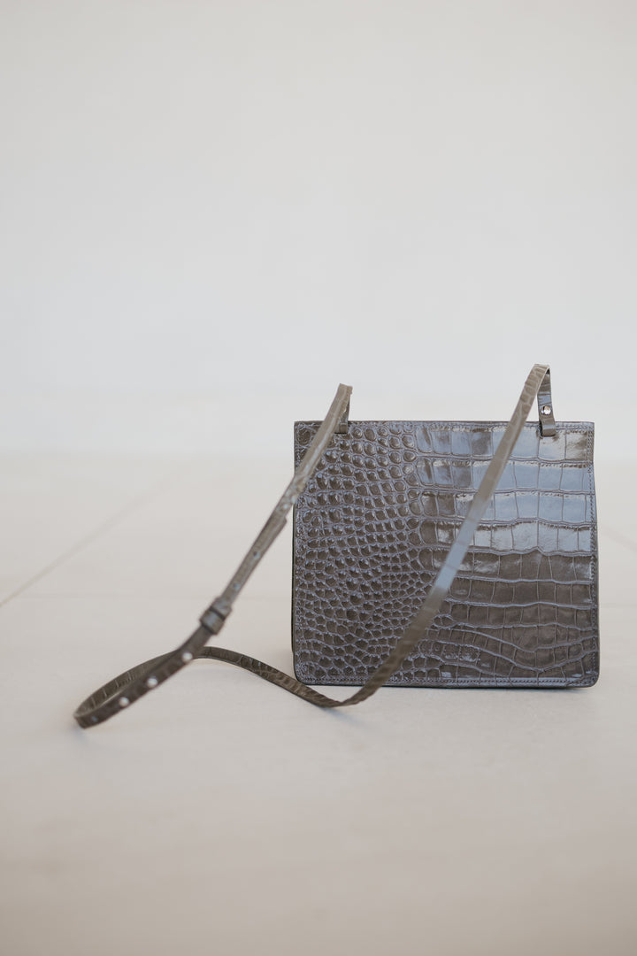 Double Pouch | New Taupe Croco