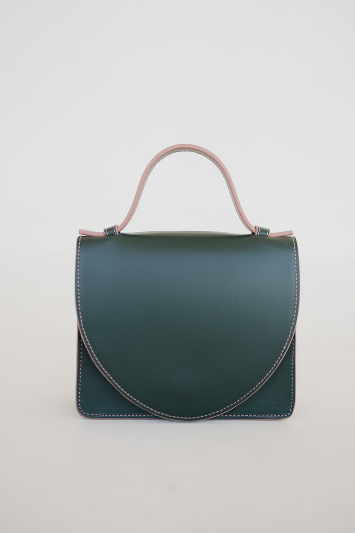 Micro Briefcase | Stitched Forest/Rose