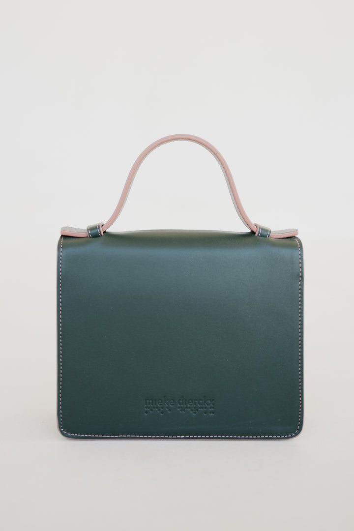 Micro Briefcase | Stitched Forest/Rose