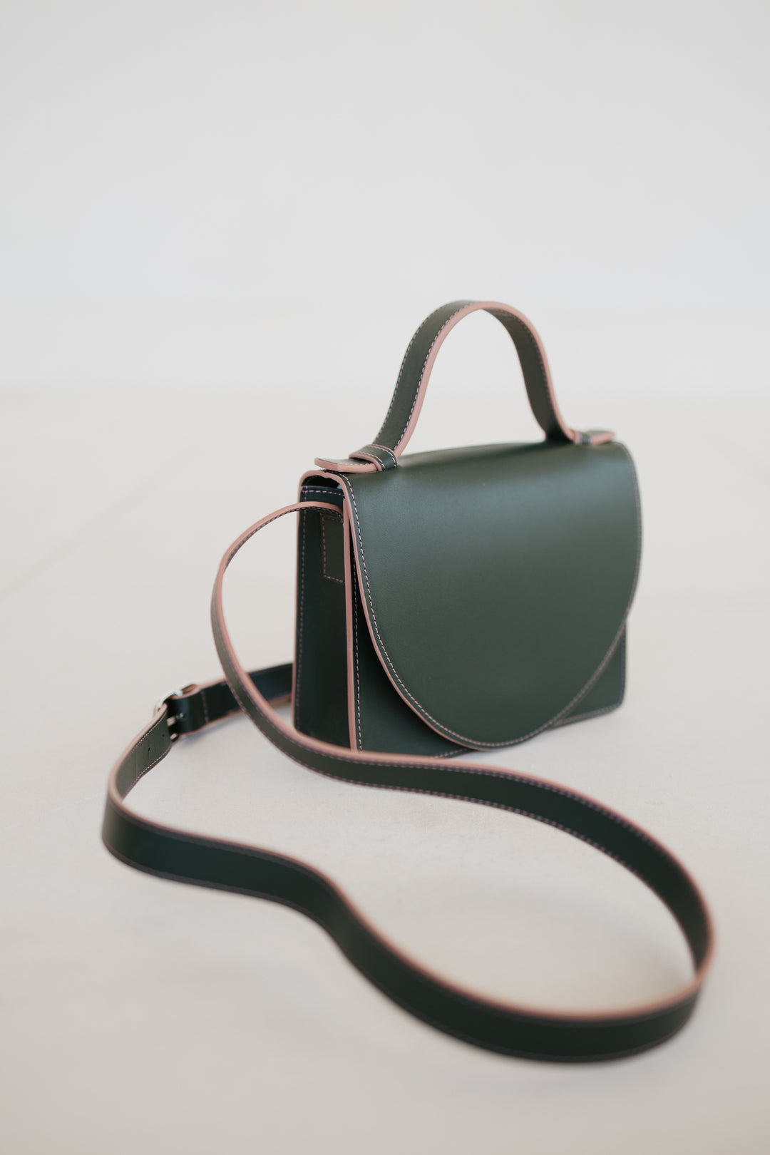 Micro Briefcase | Stitched Forest/Rose