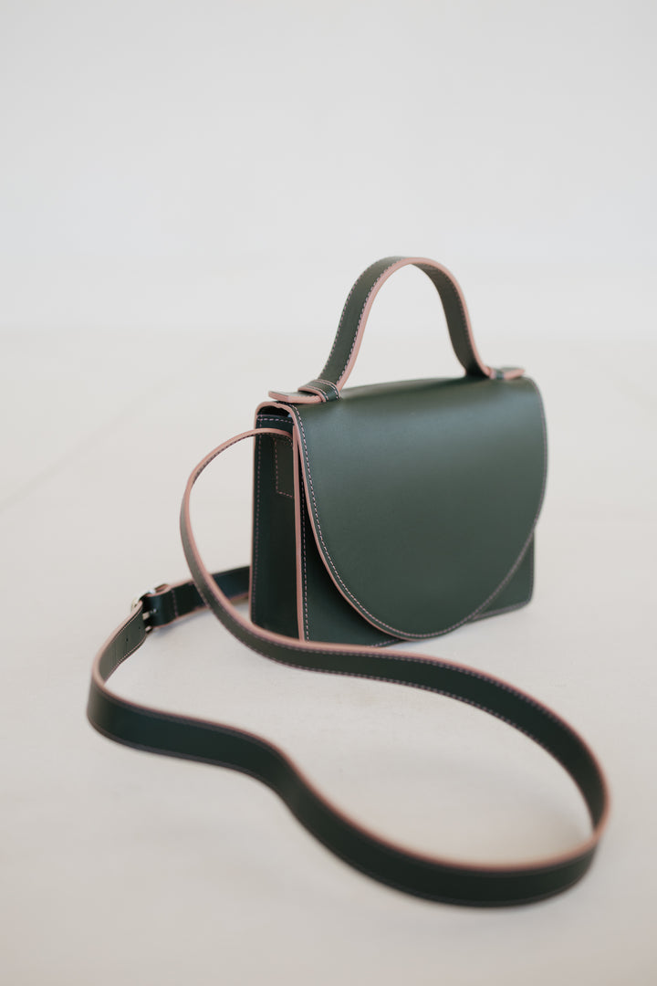 Micro Briefcase | Stitched Forest/Rose