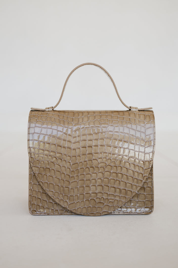 Mini Briefcase | Camel Nacre Croco