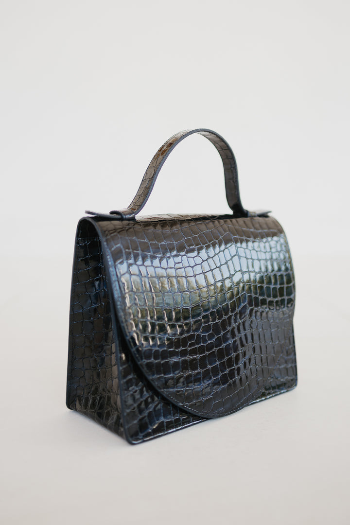 Mini Briefcase | Night Blue Nacre Croco