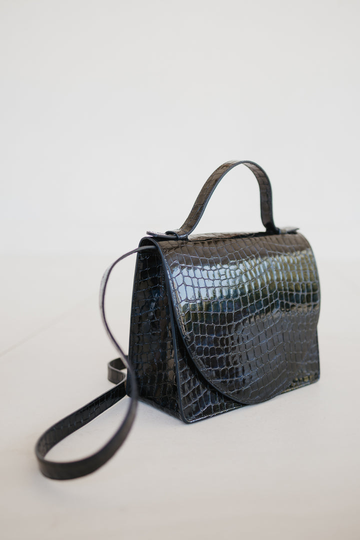 Mini Briefcase | Night Blue Nacre Croco