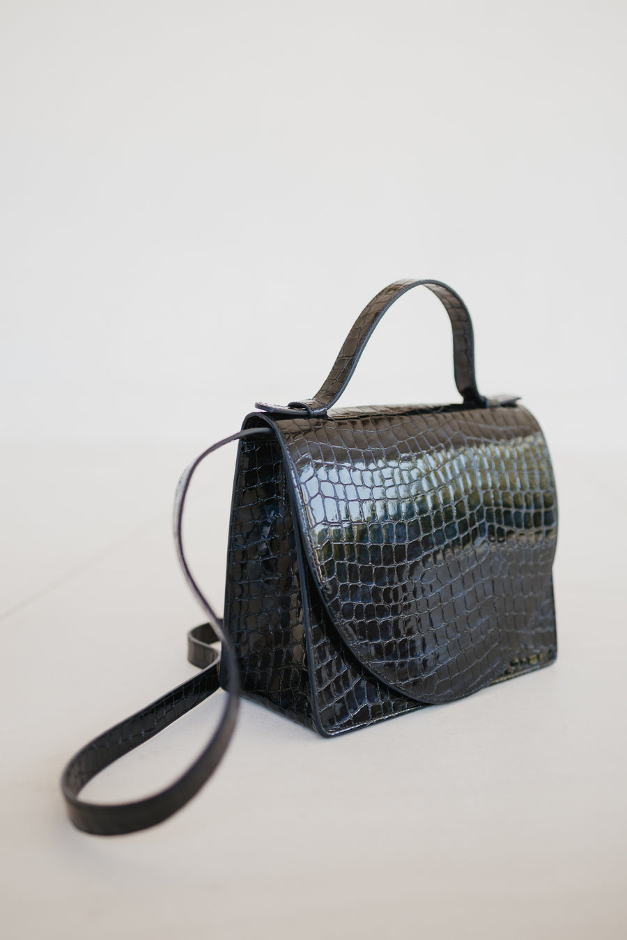 Mini Briefcase | Night Blue Nacre Croco