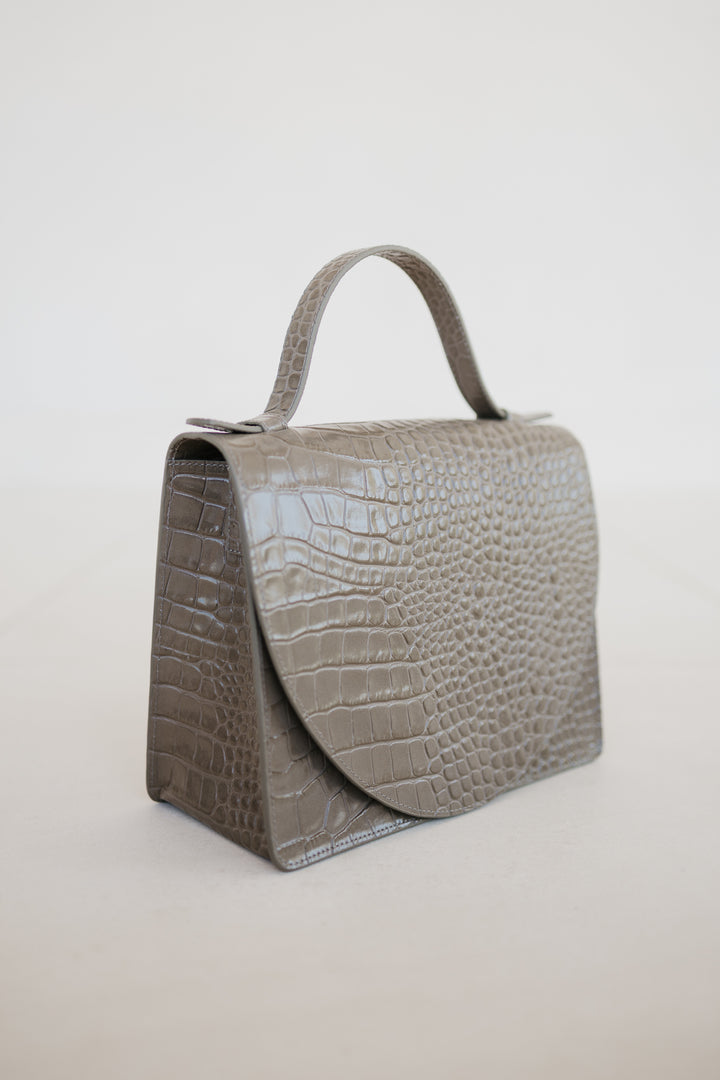 Mini Briefcase | New Taupe Croco