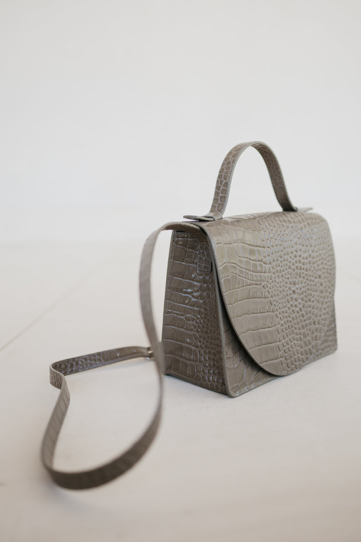 Mini Briefcase | New Taupe Croco