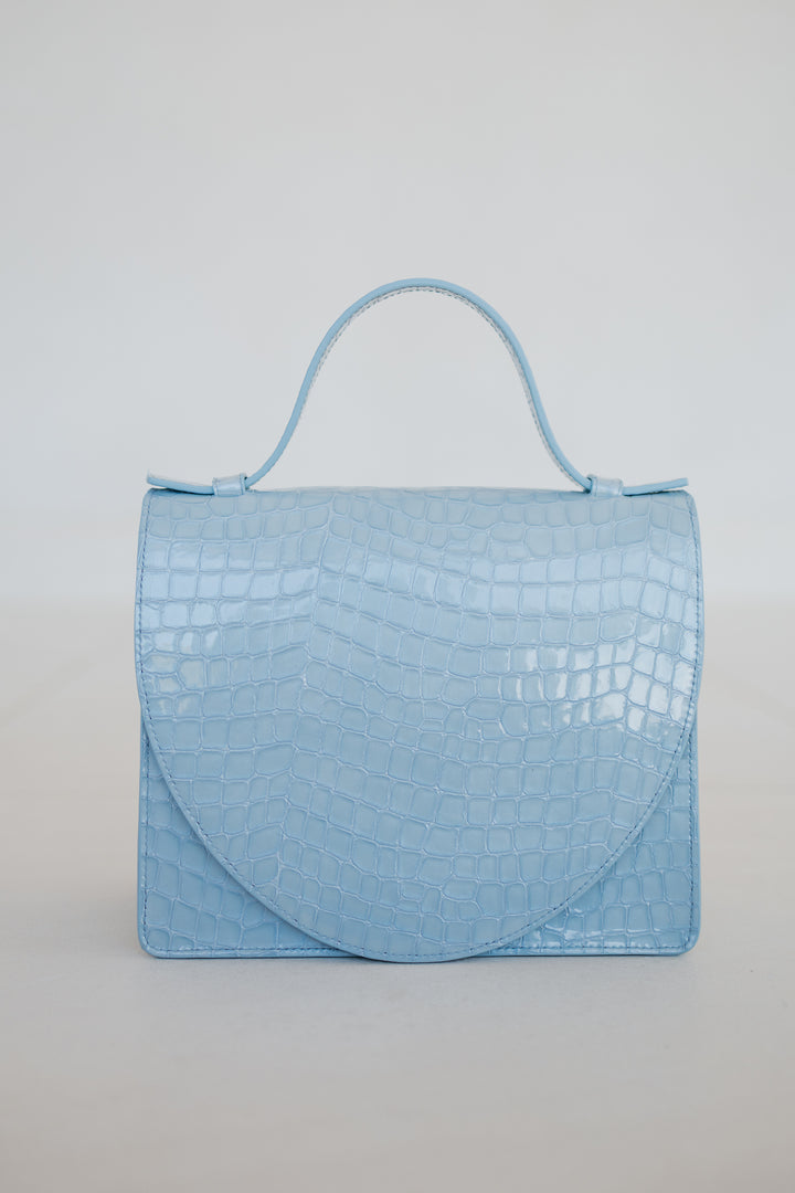 Mini Briefcase | Ice Blue Nacre Croco
