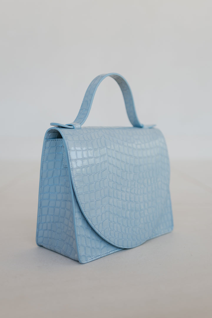 Mini Briefcase | Ice Blue Nacre Croco