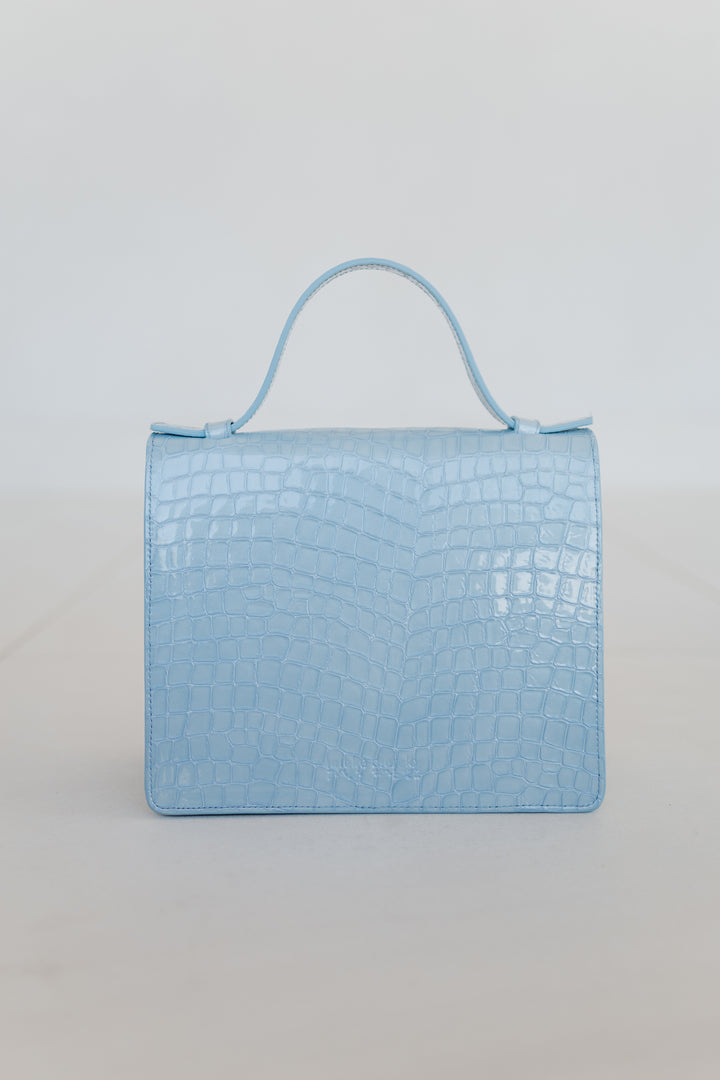 Mini Briefcase | Ice Blue Nacre Croco