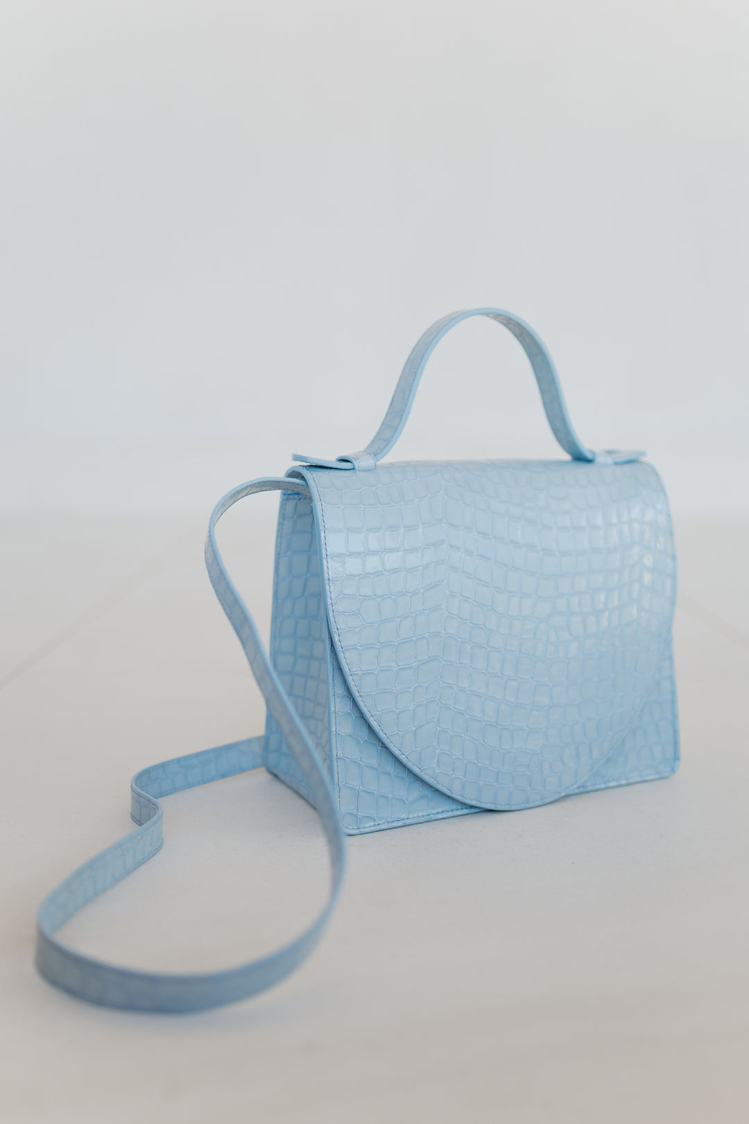 Mini Briefcase | Ice Blue Nacre Croco