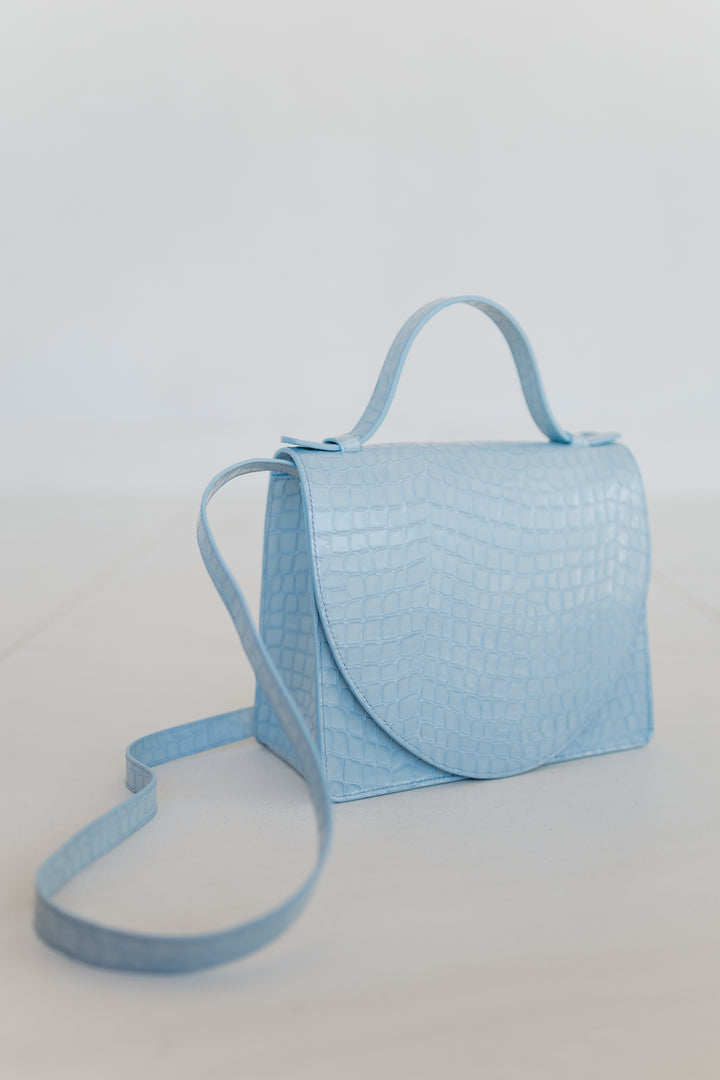 Mini Briefcase | Ice Blue Nacre Croco