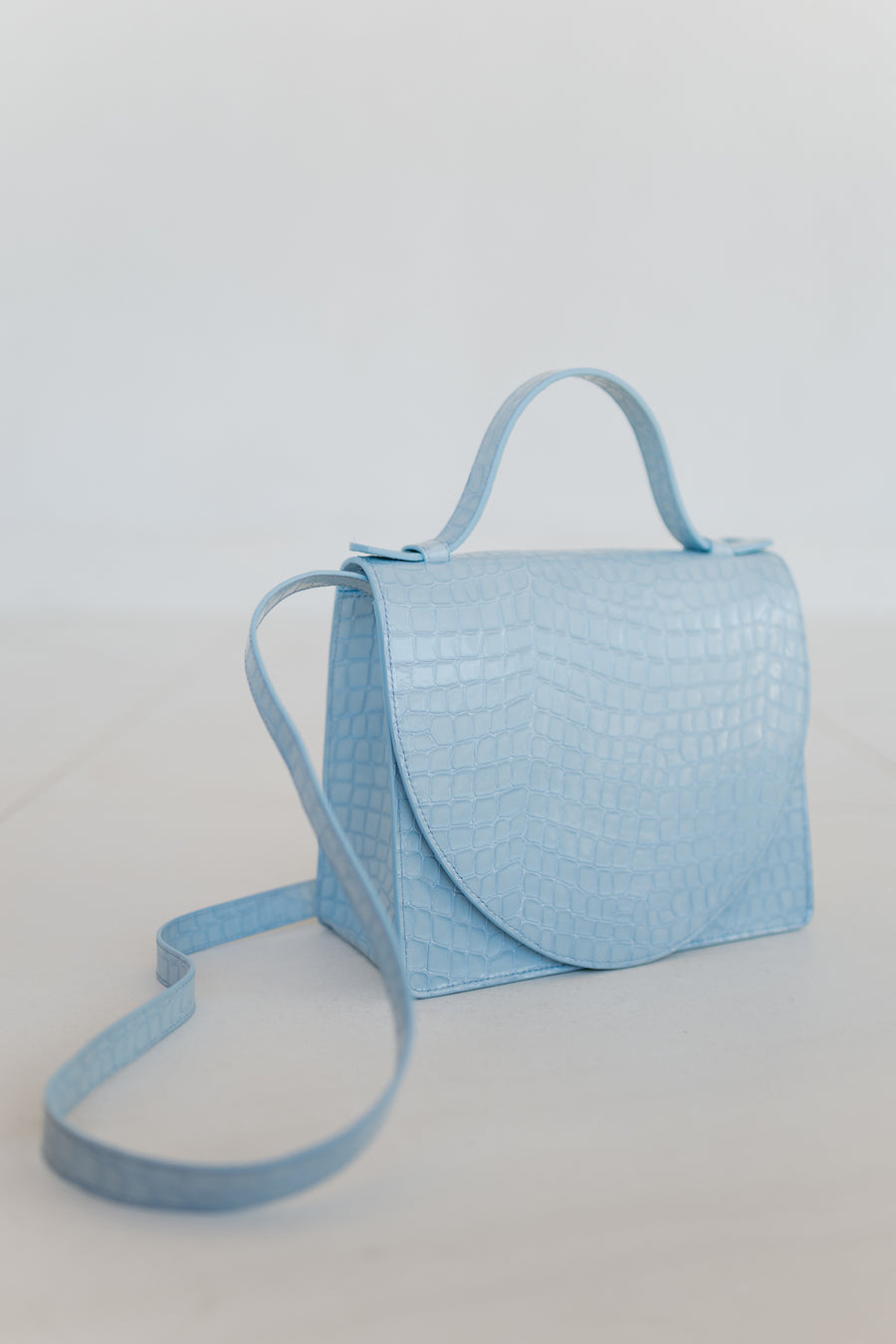 Mini Briefcase | Ice Blue Nacre Croco