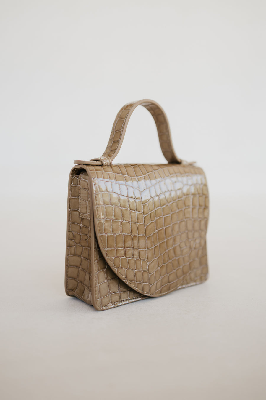 Micro Briefcase | Camel Nacre Croco