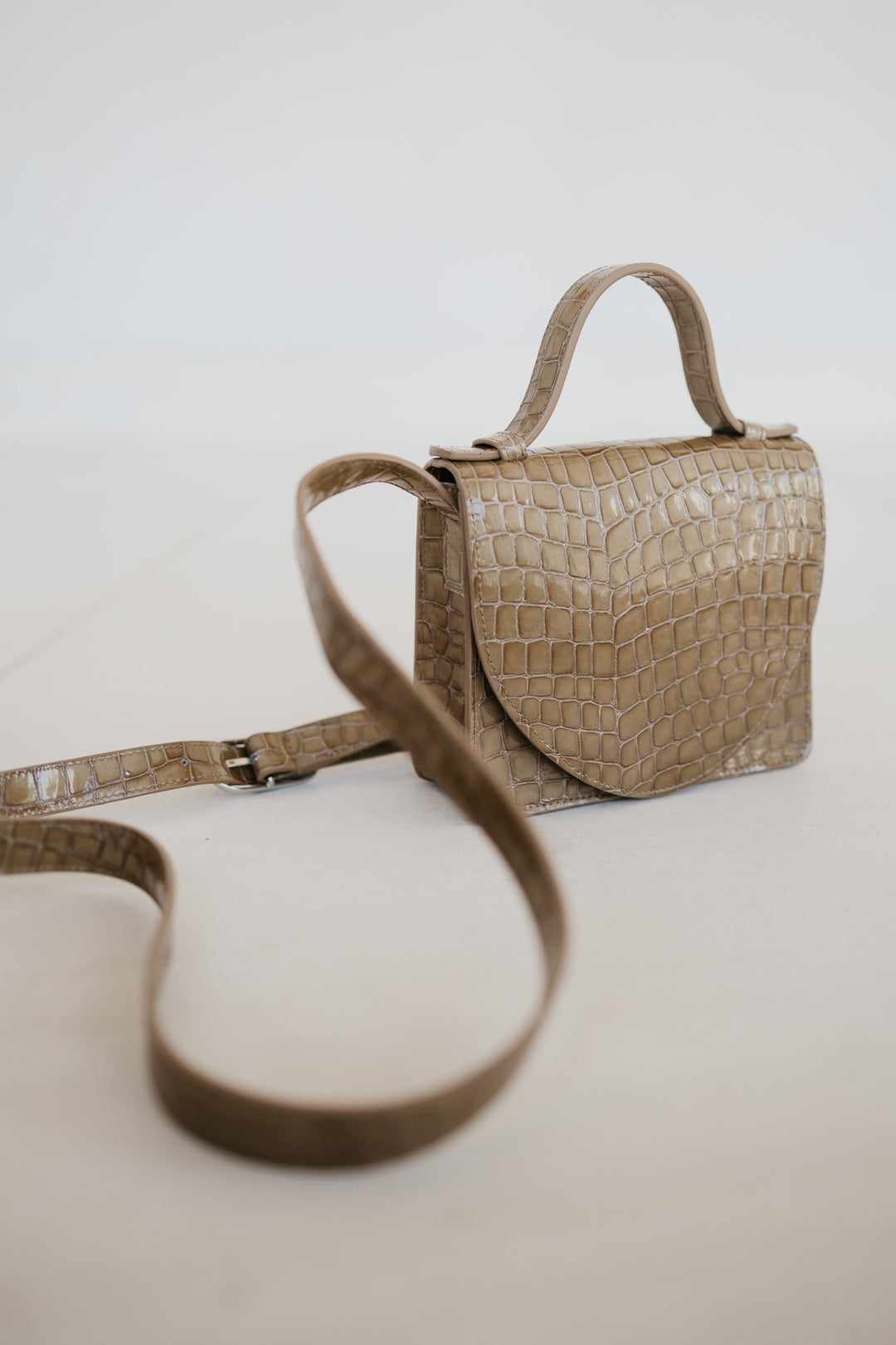 Micro Briefcase | Camel Nacre Croco