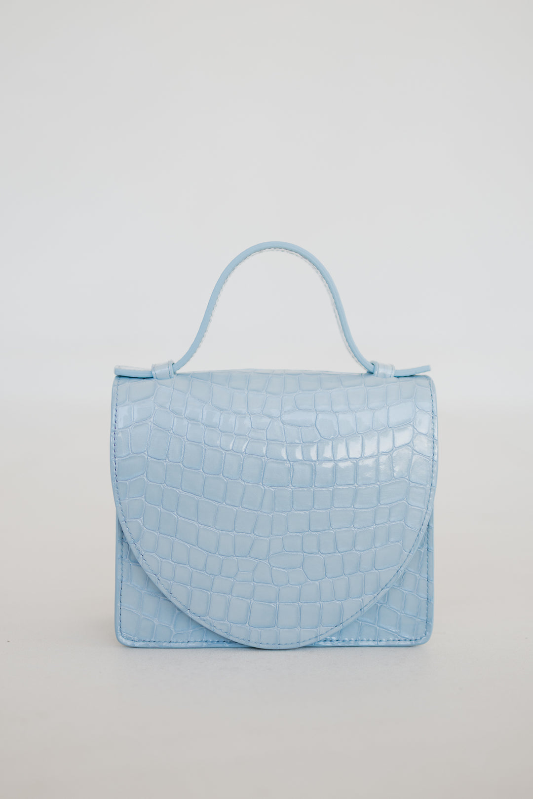 Micro Briefcase | Ice Blue Nacre Croco