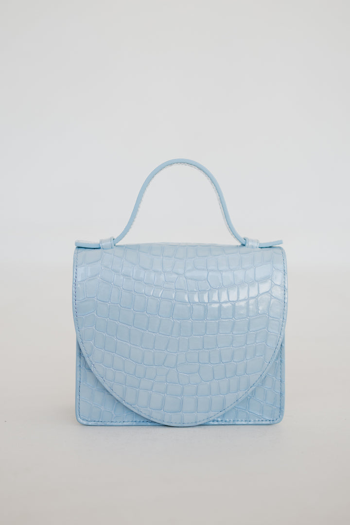 Micro Briefcase | Ice Blue Nacre Croco