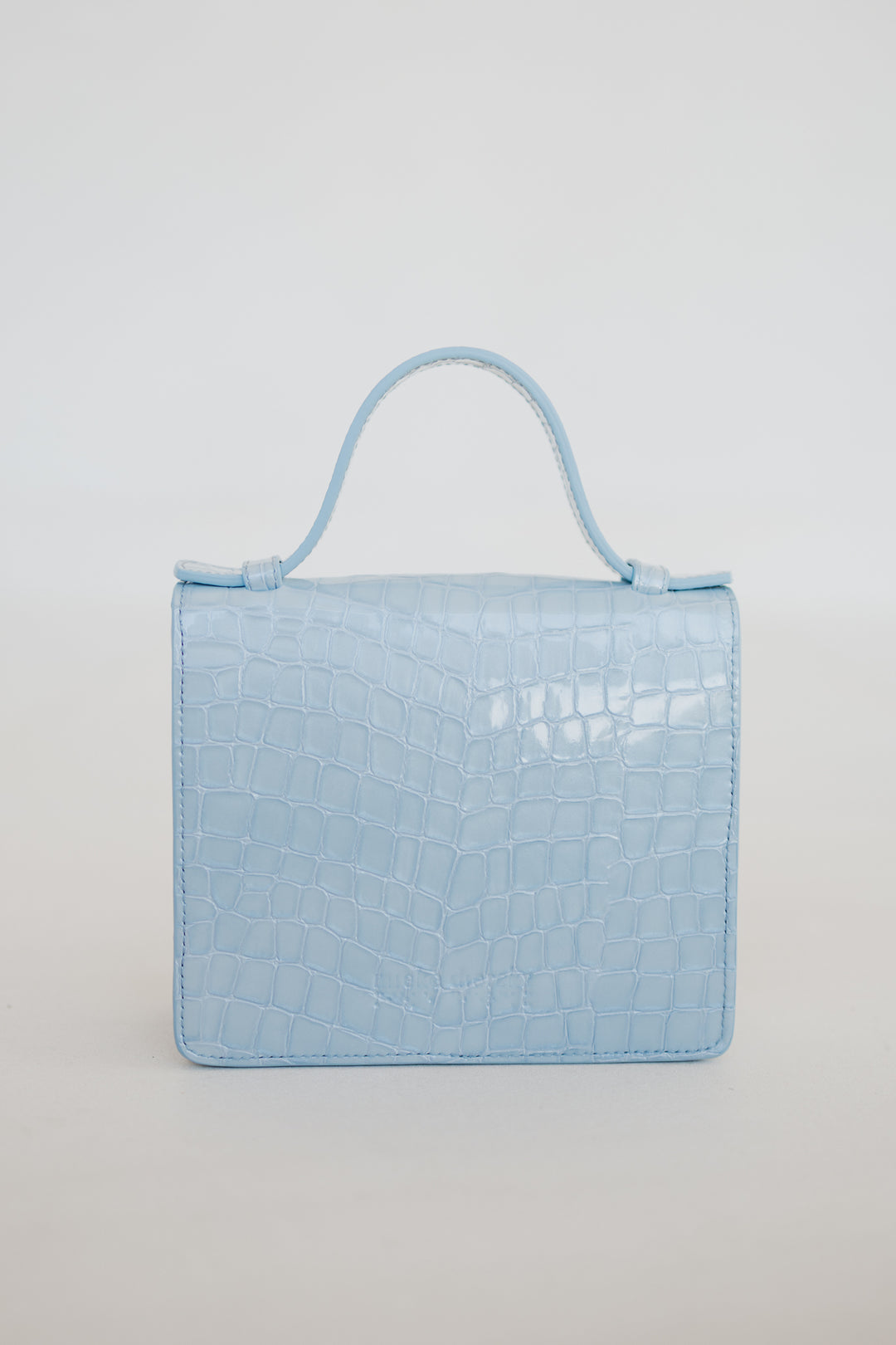 Micro Briefcase | Ice Blue Nacre Croco