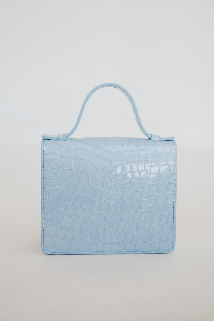Micro Briefcase | Ice Blue Nacre Croco