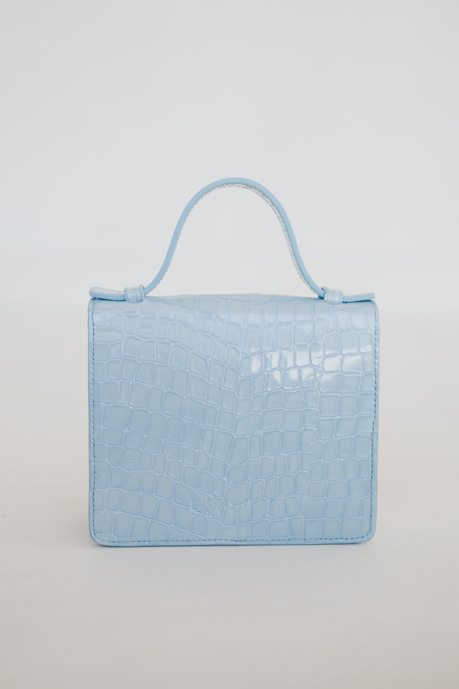 Micro Briefcase | Ice Blue Nacre Croco