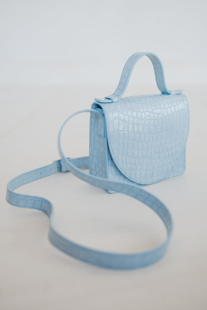 Micro Briefcase | Ice Blue Nacre Croco