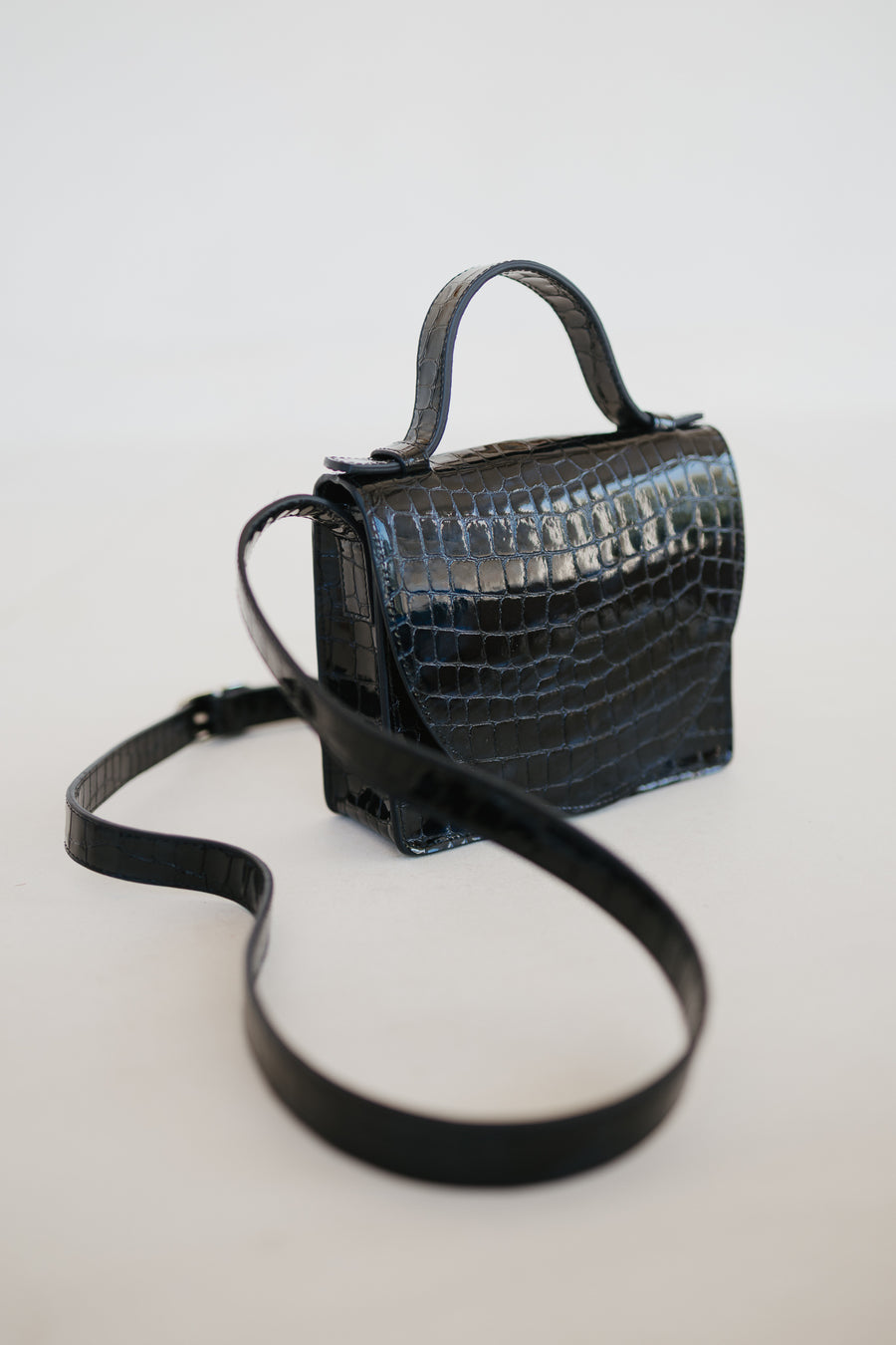 Micro Briefcase | Night Blue Nacre Croco
