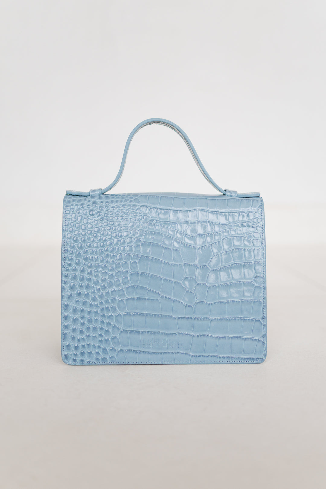 Mini Briefcase | Bleu Ciel Croco