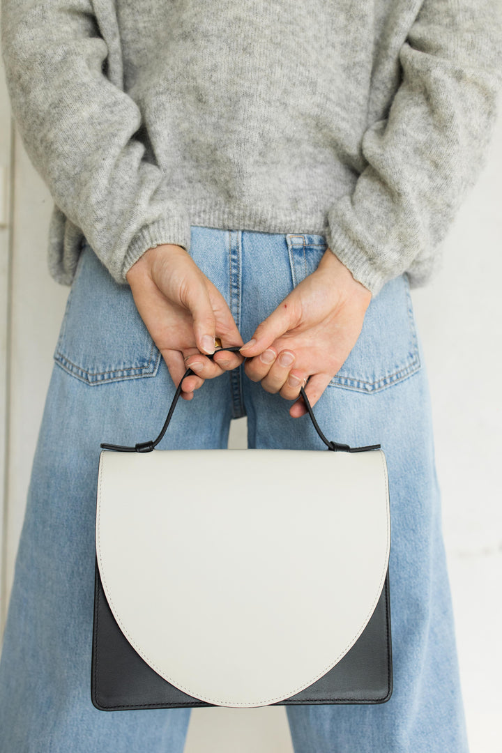 Mini Briefcase | Combi White &amp; Black